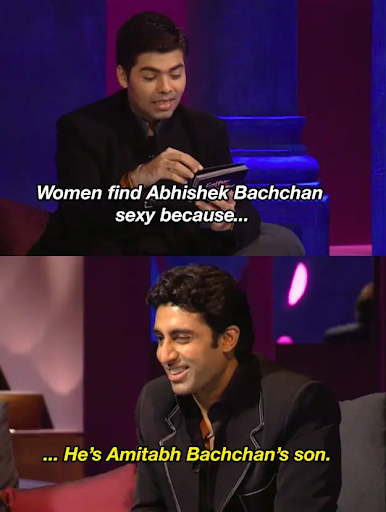 An exchange from an episode of koffee with karan