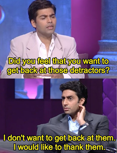 An exchange from an episode of koffee with karan