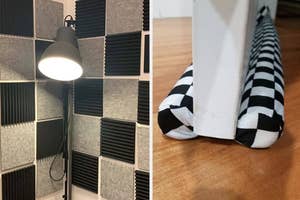 foam padding next to under-door stopper