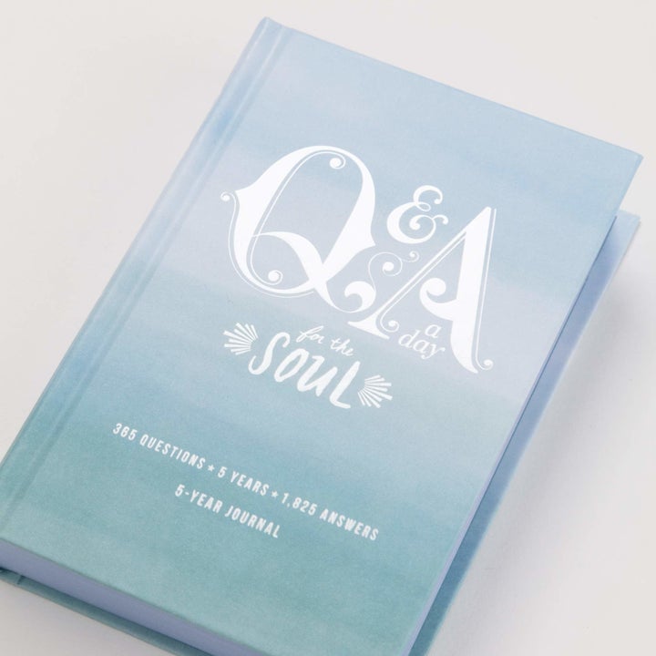 Blue cover of the Q &amp; A a day journal 