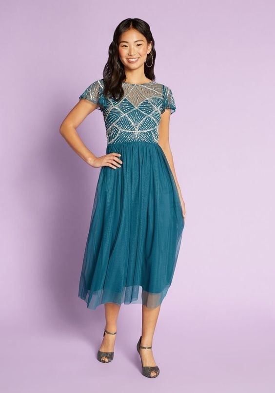 Shimmering cascades dress