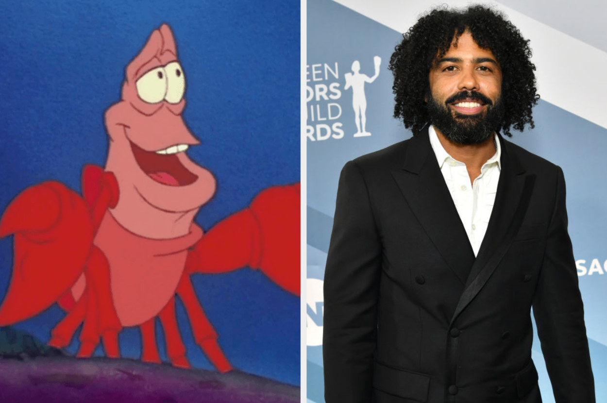 A still of Sebastian from &quot;The Little Mermaid&quot; and a photo of Daveed Diggs