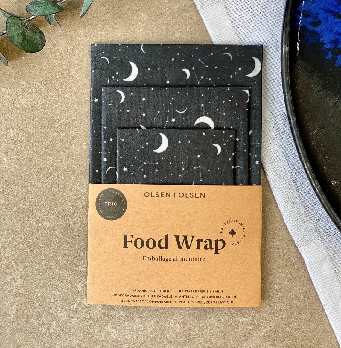 The package of wraps on a table