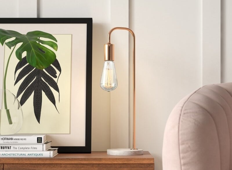 The arched rose gold lamp