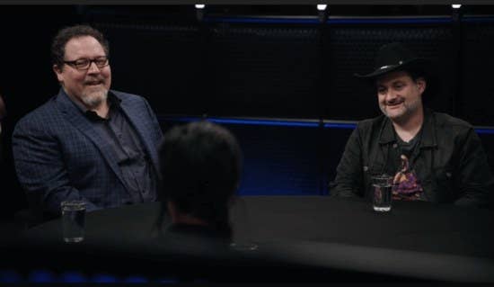 Jon Favreau and Dave Filoni in a roundtable discussion.