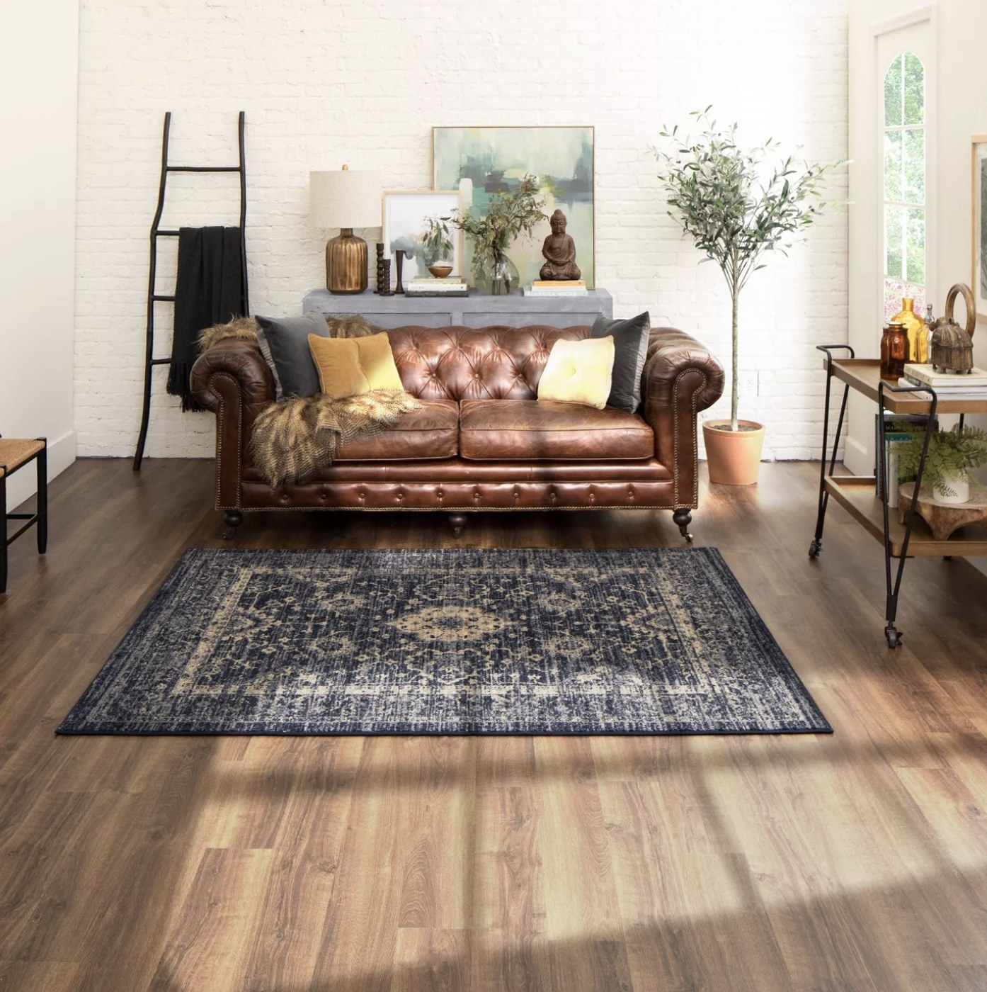 The vintage distressed rug