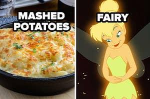 mashed potatoes and a fairy
