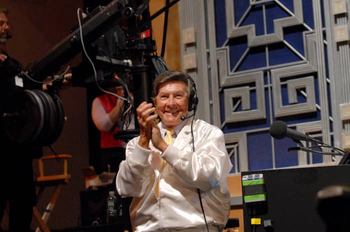 Johnny Gilbert, Voice of Gameshows during "Celebrity Jeopardy!" Celebrates 5,000th Episode and 23rd Season at Radio City Music Hall in New York City, New York, United States