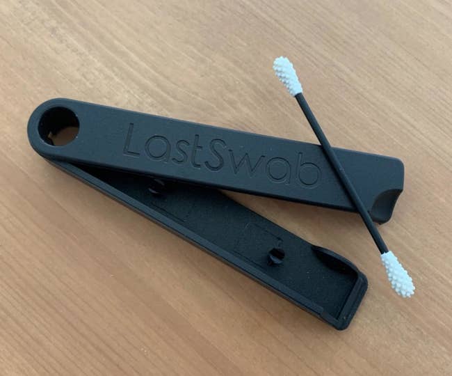A reviewer photo of the LastSwab and matching case 