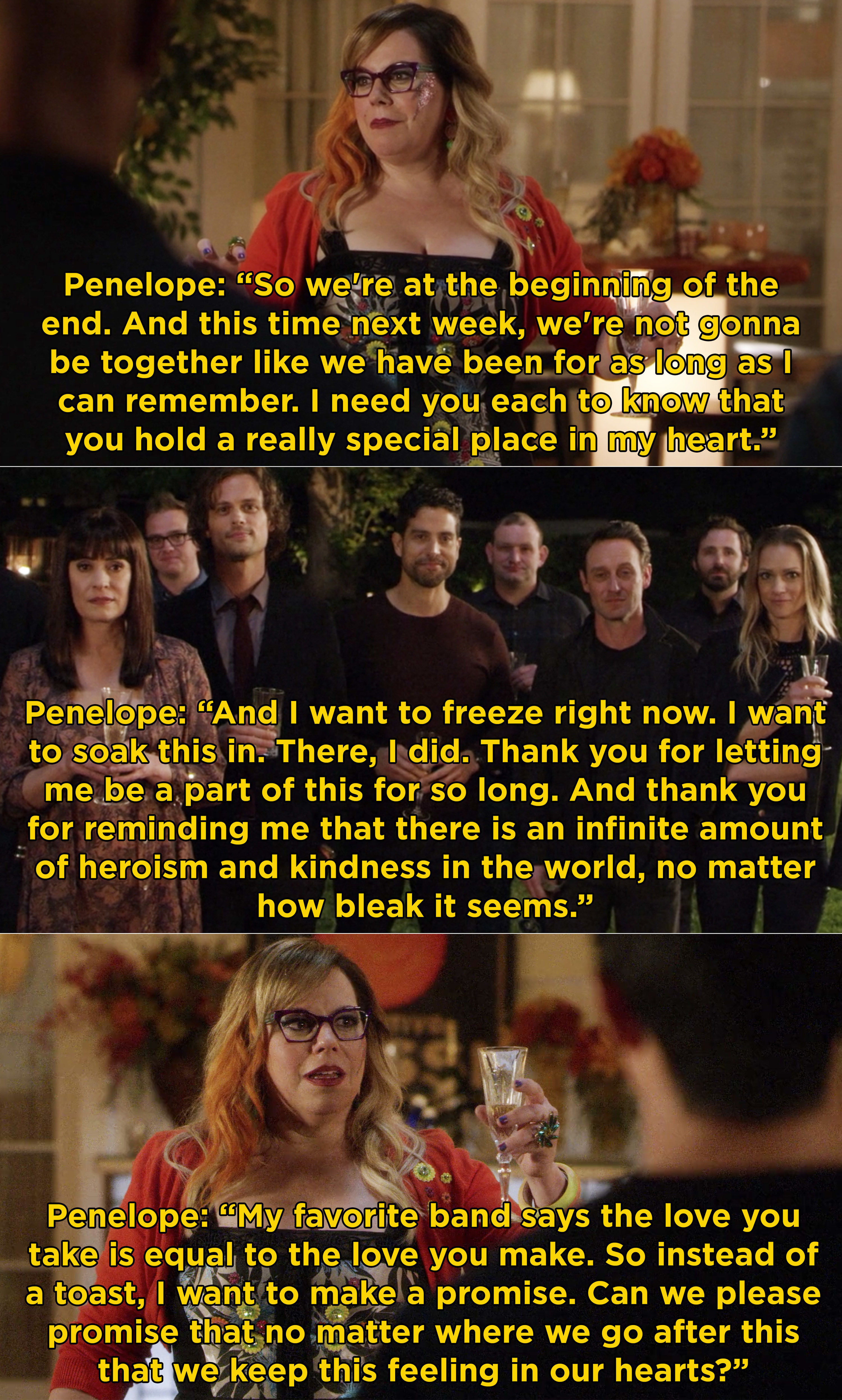 Garcia telling everyone that they hold a really special place in her heart