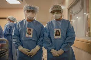 Two doctors wearing PPE 