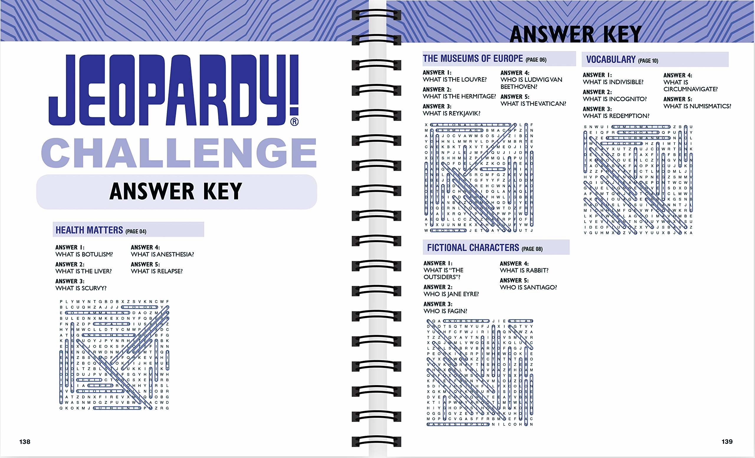 the jeopardy trivia book opened its answer key