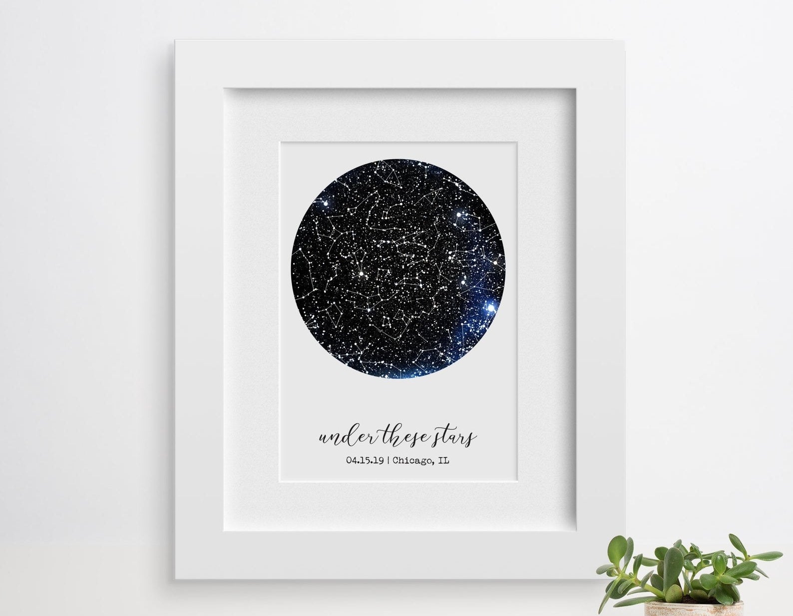 constellation map with text underneath that reads