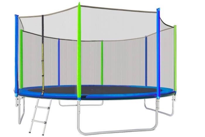 a neon trampoline