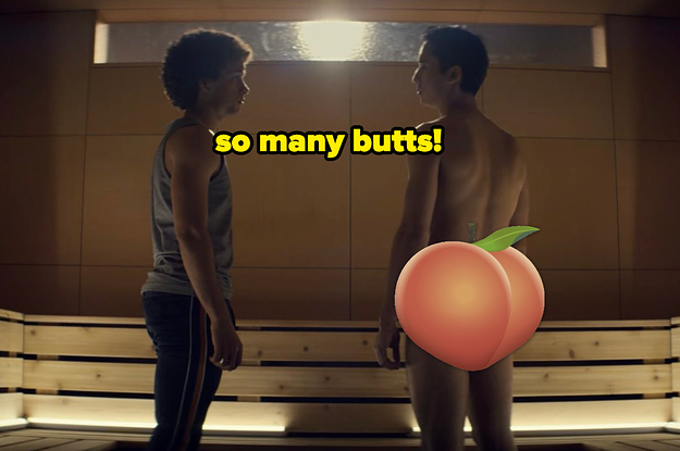 Naked Nabil and Caleb talking in the stream room