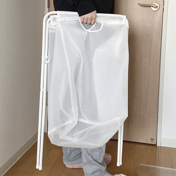 IKEA イケア J?LL 10171826 ホワイト ランドリーバッグ スタンド付き,