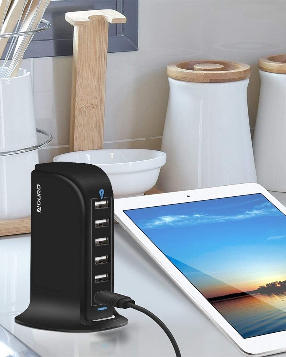 The charging station with six USB ports