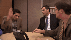 A gif of Michael Scott from The Office slapping the table and saying thank you