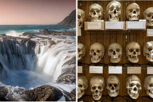 Giant hole in the ocean and shelves of skulls