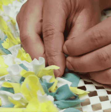 GIF of shag rug tutorial