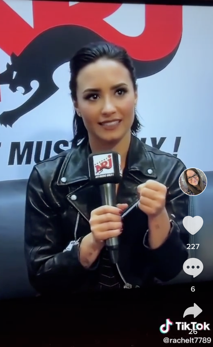 Screenshot of Demi Lovato.