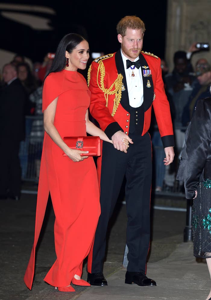 Prince Harry and Meghan attend the Mountbatten Festival of Music at Royal Albert Hall on March 07, 2020, in London