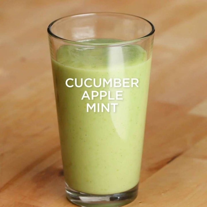 a cucumber apple mint smoothie