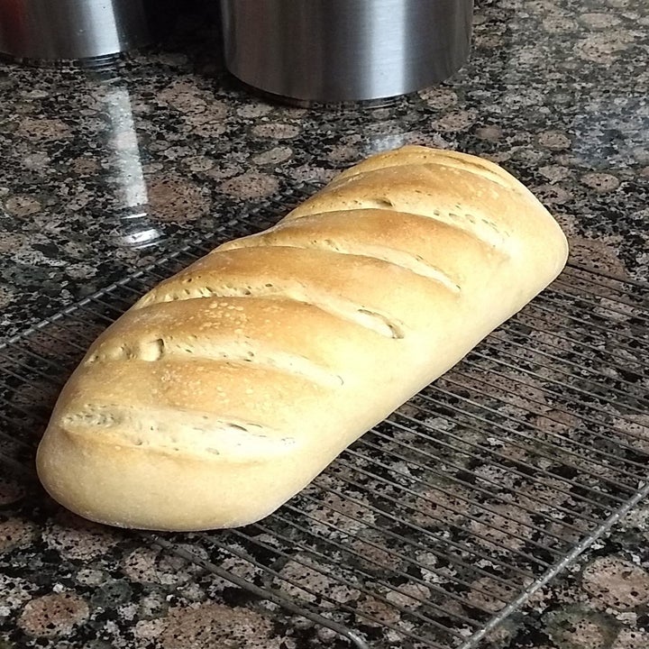 a loaf of bread baked in the toaster oven