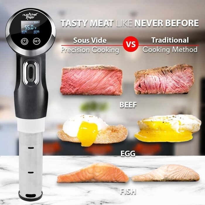An image comparing sous vide cooking to traditional cooking.