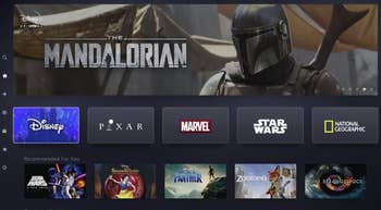 a screenshot of the Disney+ home page after logging in