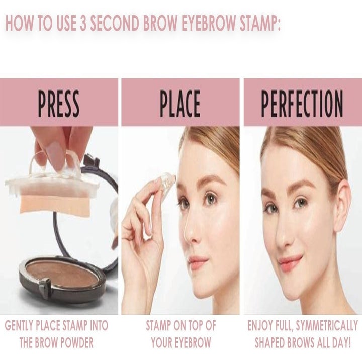 Steps to using the stamps: press, place, perfection.