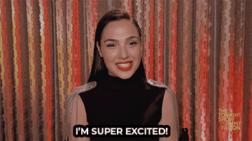 Gal Gadot saying &quot;I&#x27;m super excited!&quot;