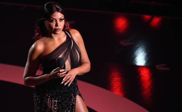 Taraji P. Henson speaks onstage for the 2020 American Music Awards at Microsoft Theater on November 22, 2020 in Los Angeles, California