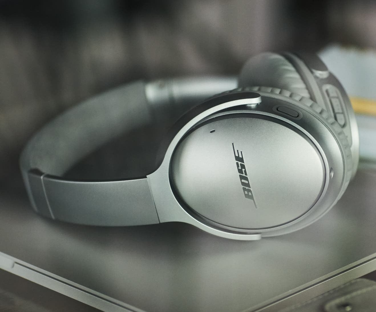 The headphones in silver