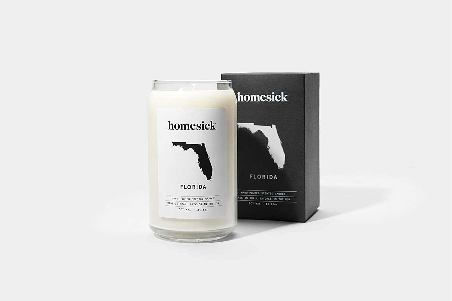 The candle, which has a picture of Florida on it