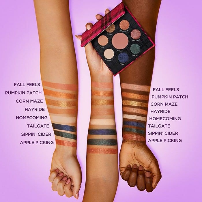 Swatches on arms of three different skin tones