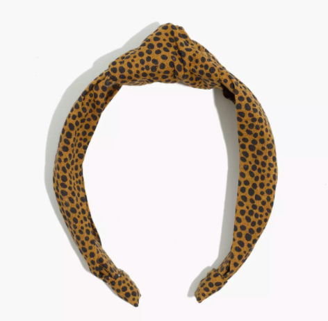 spotted headband with knot accent at the top 