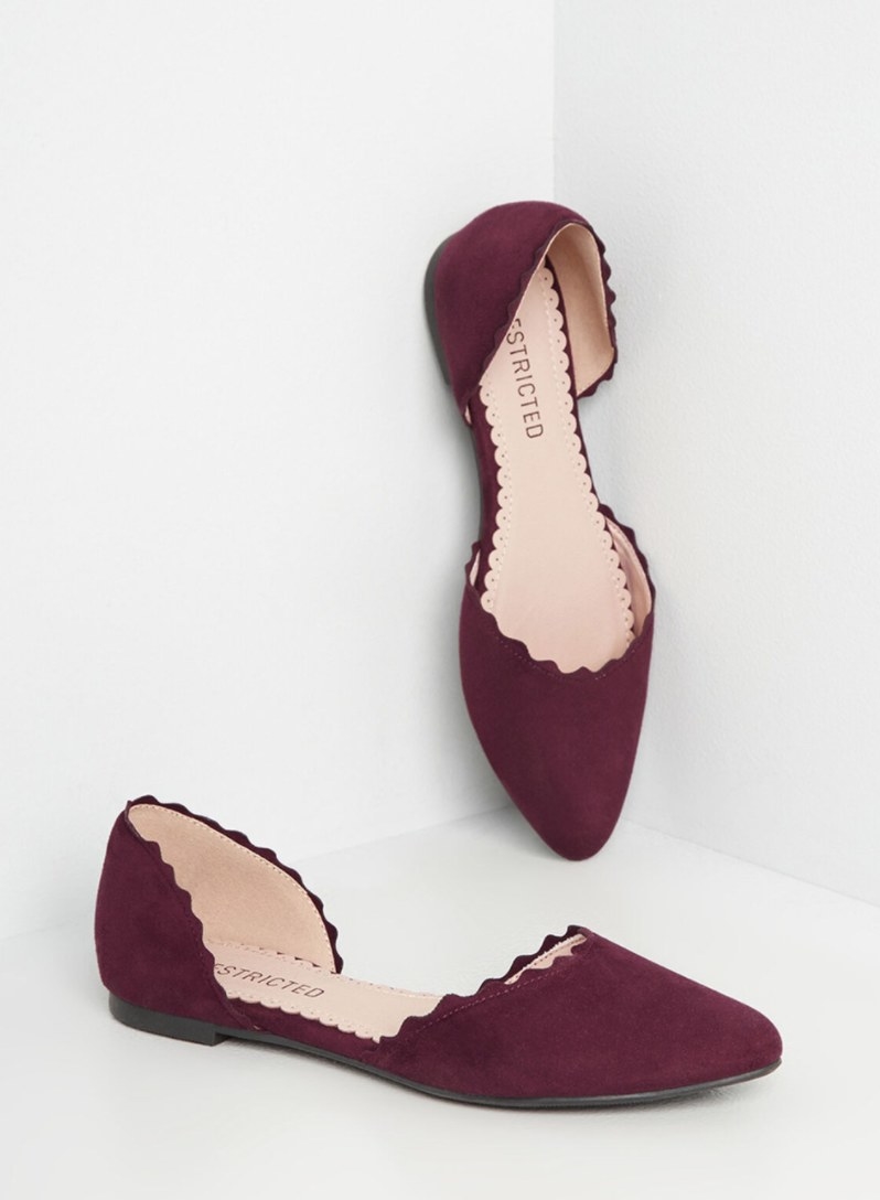 The flats in burgundy