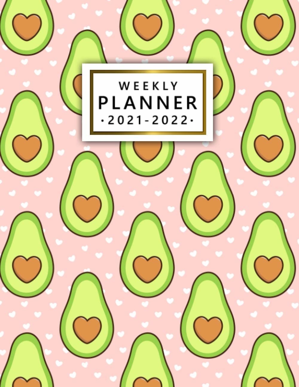 A planner with illustrations of avocados on the cover