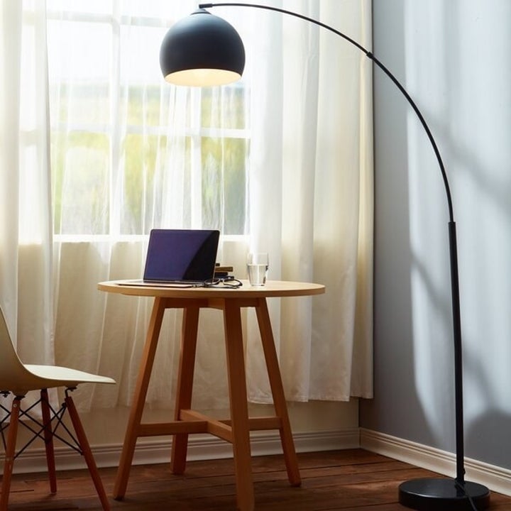 A black Arched Floor Lamp