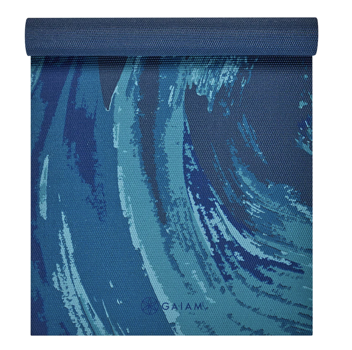 Blue wave printed yoga mat 