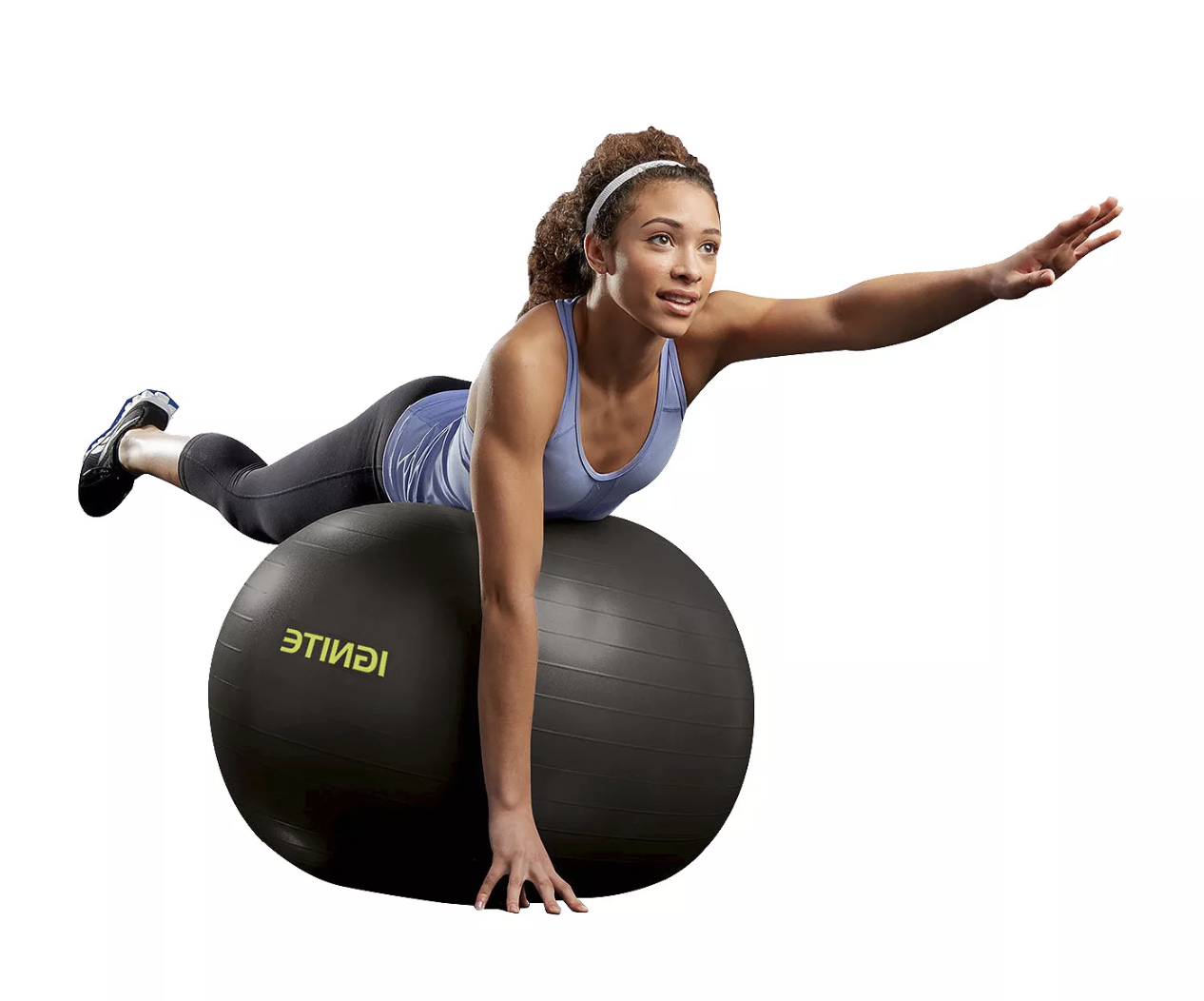 Model balancing on black stability ball 