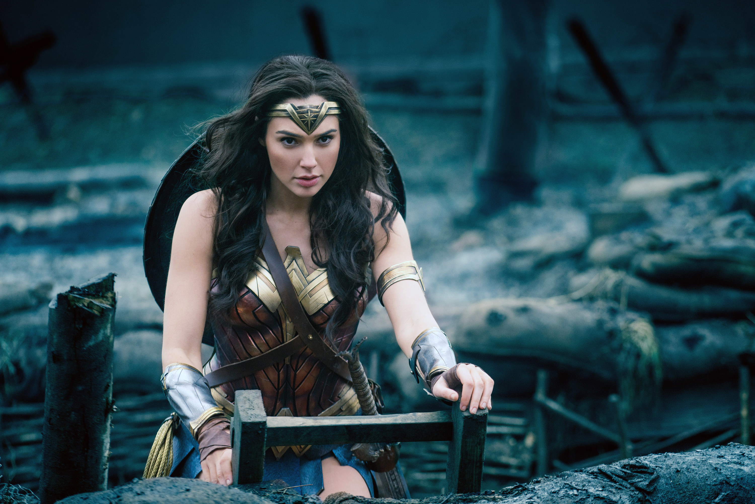 Gal Gadot as Wonder Woman during the No Man&#x27;s Land scene