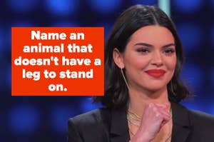 Kendall Jenner on Family Feud with text, 
