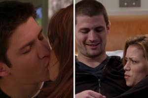Nathan and Haley first kiss alongside Season 9 Nathan and Haley