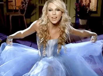 a gif of taylor swift in the our song music video