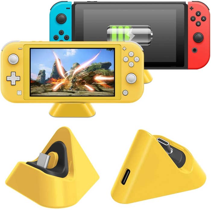 Nintendo Switch triangular yellow charging dock