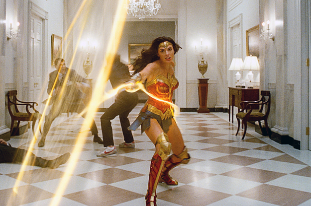 Wonder Woman in a hallway using her lasso of truth