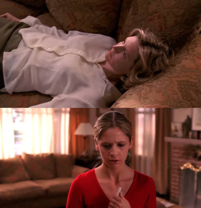 Kristine Sutherland as Joyce Summers and Sarah Michelle Gellar as Buffy Summers in the show "Buffy the Vampire Slayer."