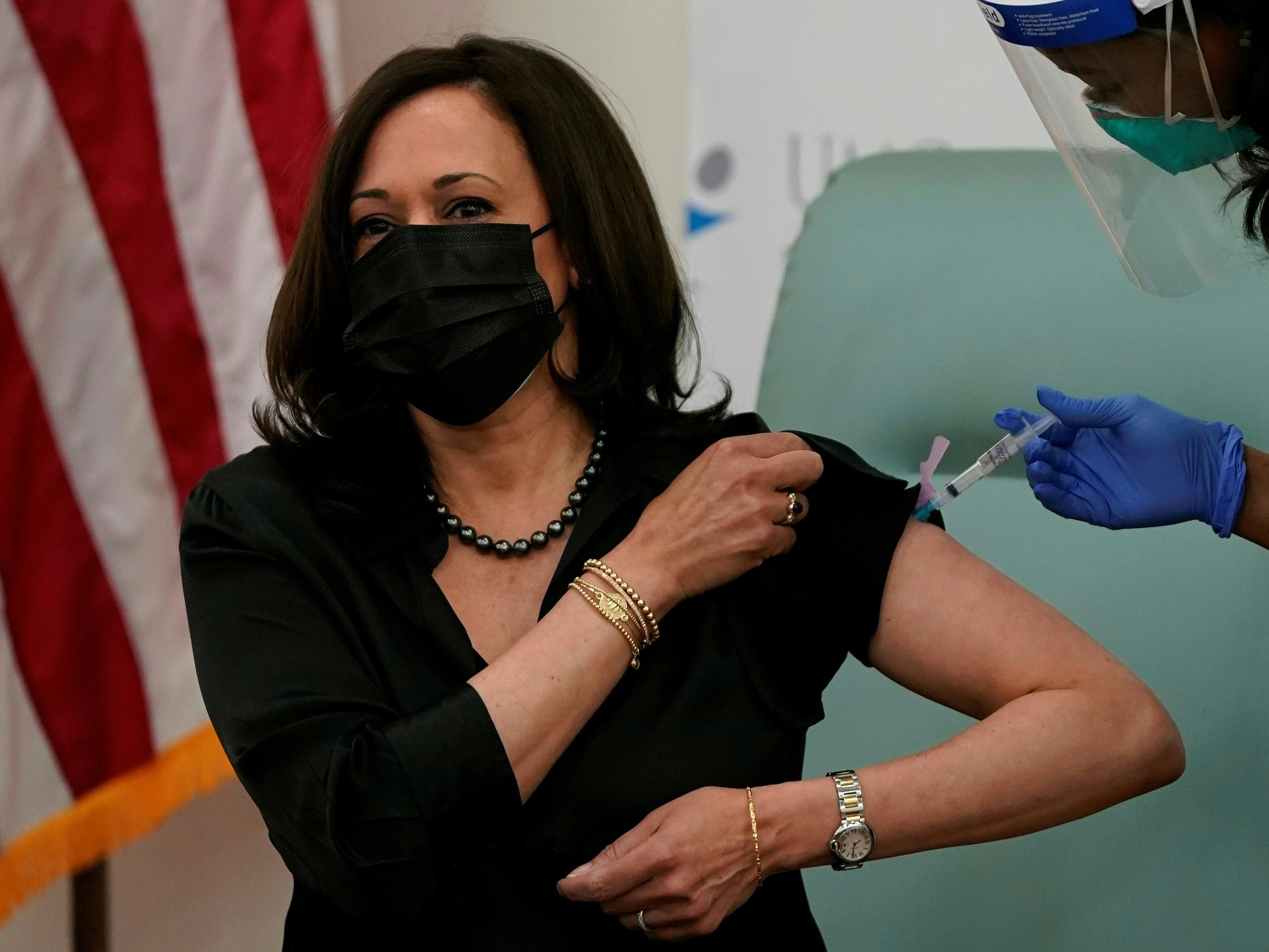Vice President-elect Harris receiving the Corona virus vaccine